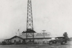 Tower and building marked Palo Alto School of Aviation