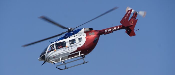 Stanford Hospital air ambulance helicopter airborne